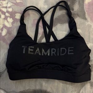 Black Sports Bra with TEAMRIDE Logo by Lululemon